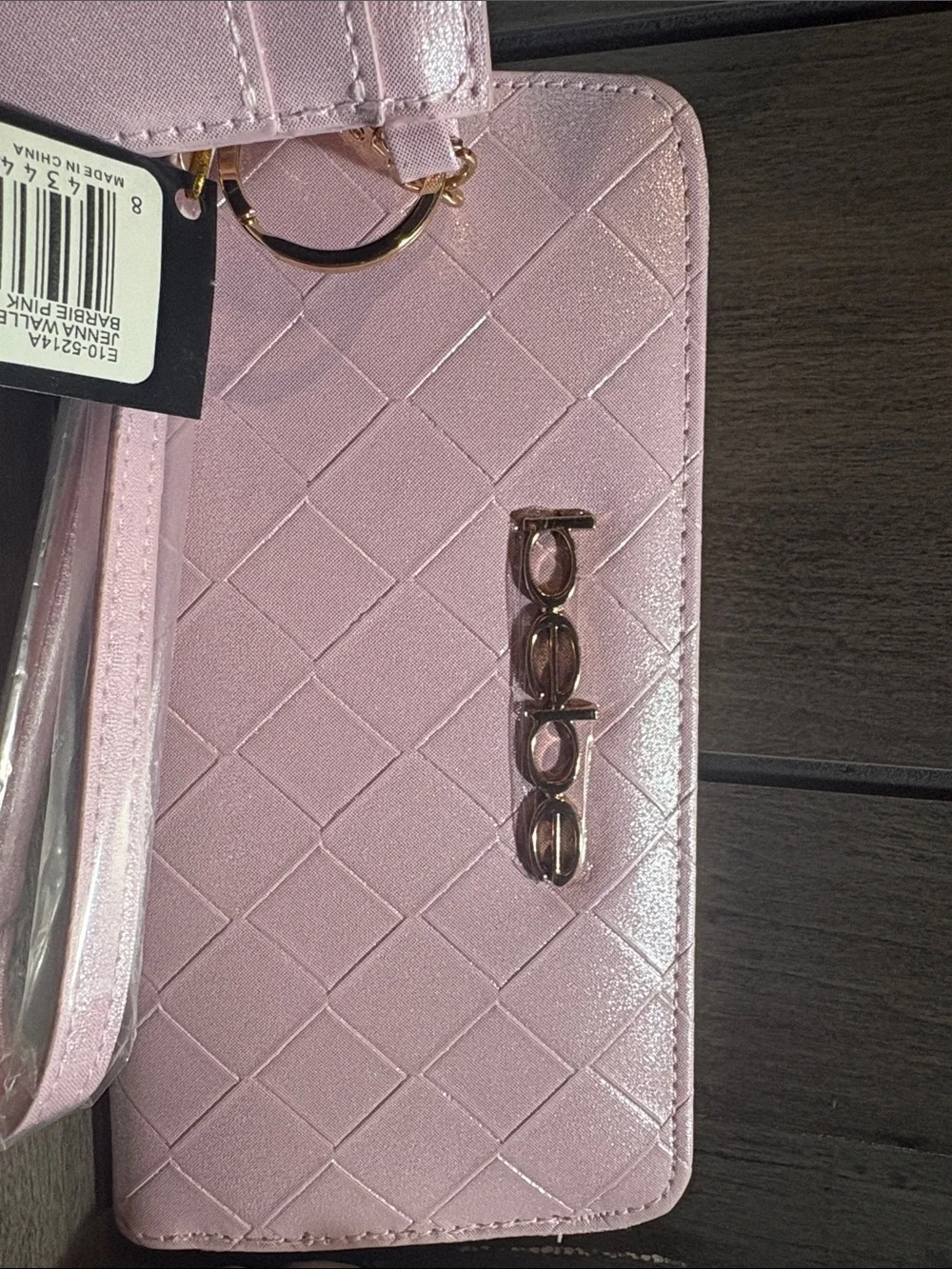 bebe Metallic Pink Quilted Wristlet Phone Case with Card Holder  #10